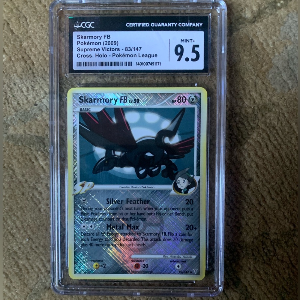 Skarmory FB 83/147 Supreme Victors Crosshatch Holo Grade Slab CGC 9.5 Mint +
